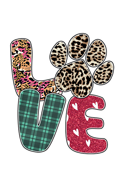 StoryGift Romania Sticker Eticheta 40CM cu mesajul "Love", caine, animal de c...