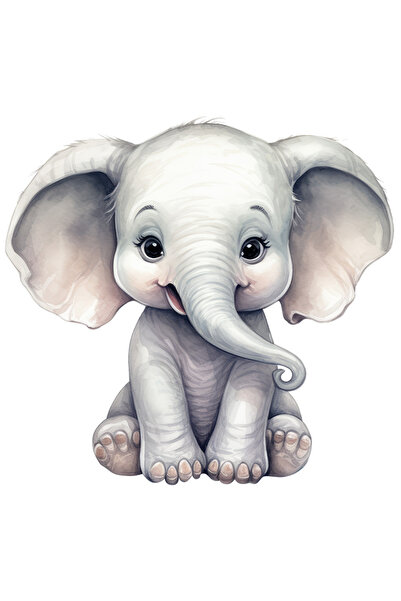 StoryGift Romania Sticker Cu Un Pui De Elefant Vesel, Jucaus, Pentru Copii, C...