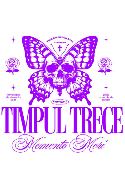 StoryGift Romania Sticker Eticheta 40CM cu Fluture Cu Craniu Uman Copii Cruce...