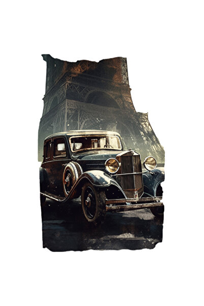 StoryGift Romania Sticker Autocolant 70CM Cu Masina de Colectie, Veche, Masin...