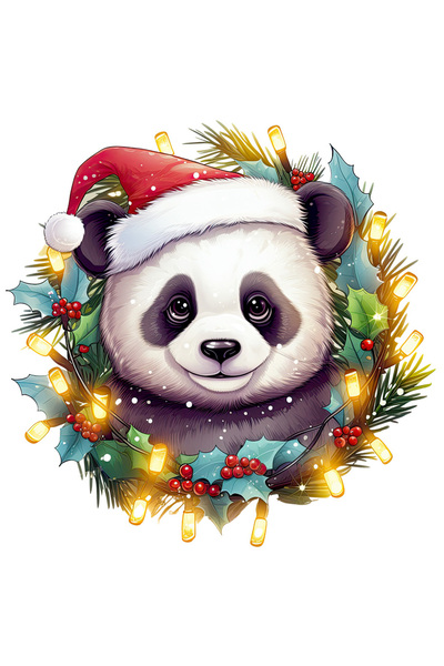 StoryGift Romania Sticker Autocolant 70CM cu un urs Panda, ilustratie, caciul...