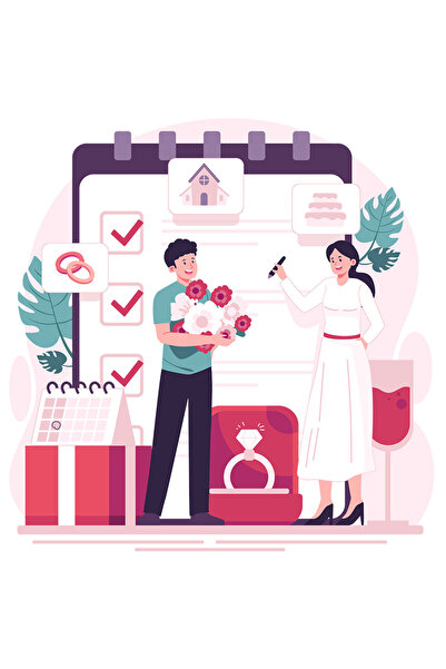 StoryGift Romania Sticker Eticheta 40CM Cu Planificator, Nunta, Inele, Calend...