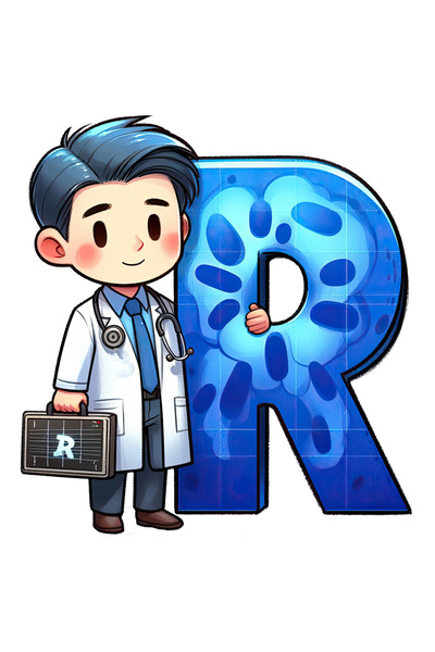 StoryGift Romania Sticker Adeziv 90CM cu un doctor care tine litera "R", ilus...