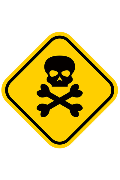 StoryGift Romania Sticker Adeziv 90CM Cu Semn, Pericol, Craniu, Oase, cu Margini Albe, PVC Vinyl 90 cm