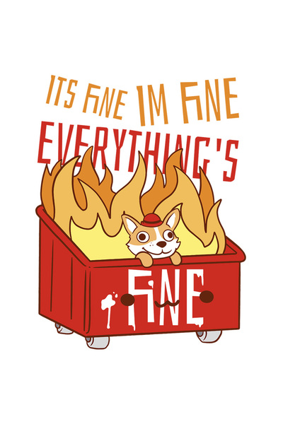 StoryGift Romania Sticker Eticheta 40CM Cu Caine Intr-o Lada In Flacari, Mesa...