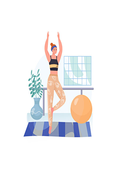 StoryGift Romania Sticker Eticheta 50CM Cu Yoga, Fitness, Minge, Saltea, Spor...