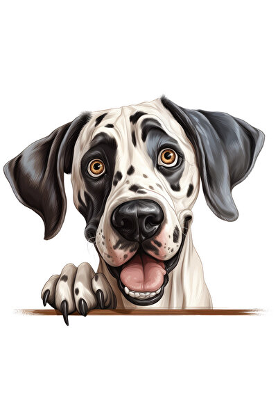 StoryGift Romania Sticker Eticheta 40CM cu un caine jucaus, privire surprinsa...