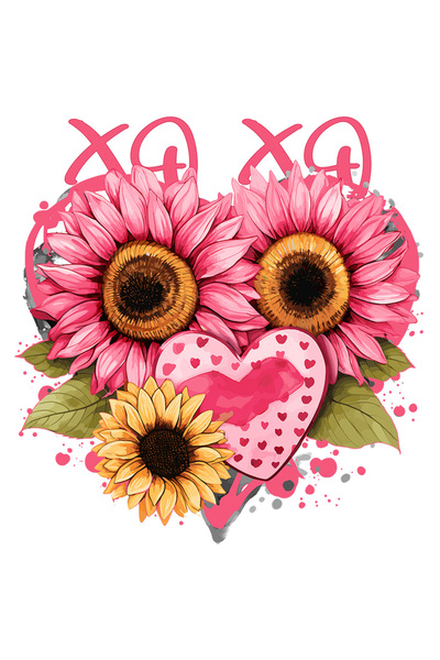 StoryGift Romania Sticker Eticheta 40CM cu o inima facuta din flori de floare...