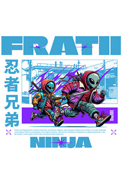 StoryGift Romania Sticker Autocolant 70CM Adeziv Fratii ninja extraterestri f...