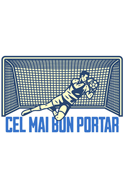StoryGift Romania Sticker Adeziv 90CM Adeziv Barbat fotbal mmesaj cel mai bun portar cu Margini Albe, PVC Vinyl 90 cm