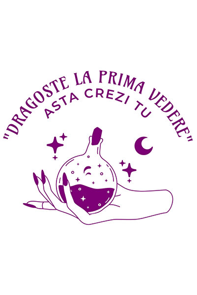 StoryGift Romania Sticker Eticheta 50CM Adeziv Potiune magica in mana fata te...