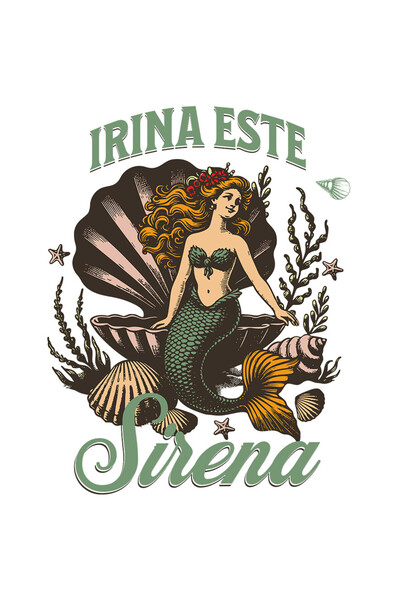 StoryGift Romania Sticker Adeziv 90CM cu Sirena In Costum Verde Sub Apa Perla...