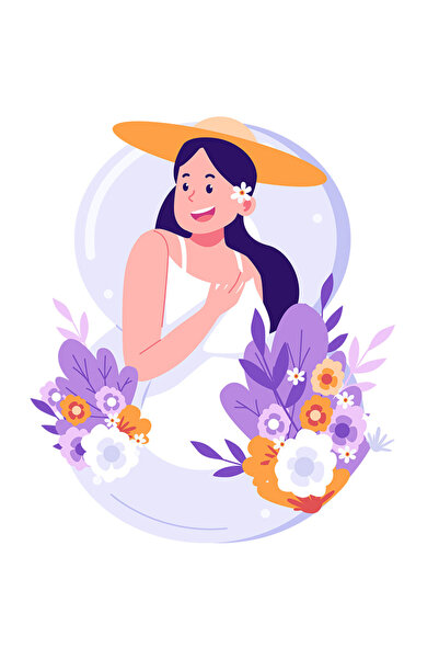 StoryGift Romania Sticker Adeziv 90CM Cu Flori, Bule, Palarie, Rochie, cu Mar...