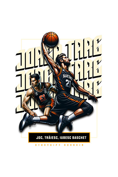 StoryGift Romania Sticker Autocolant 70CM Adeziv jucatori de baschet joc trai...