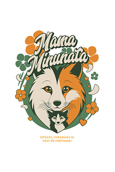 StoryGift Romania Sticker Autocolant 70CM Adeziv Lupoaica cu pui familie text...