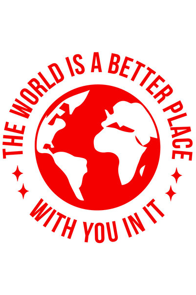 StoryGift Romania Sticker Exterior pentru o persoana apreciata cu mesajul "The world is a better place with