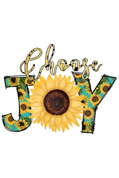 StoryGift Romania Sticker Eticheta 50CM cu mesajul "Choose joy", ilustratie, motivational, alege fericirea, floa