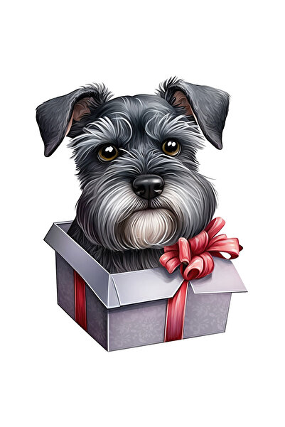 StoryGift Romania Sticker Adeziv 90CM cu un catelus cenusiu serios care iese ...