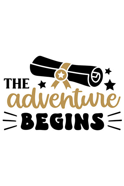 StoryGift Romania Sticker Adeziv 90CM Cu Text In Engleza The Adventure Begins...