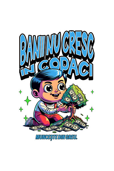 StoryGift Romania Sticker Autocolant 70CM Adeziv banii nu cresc în copaci cop...