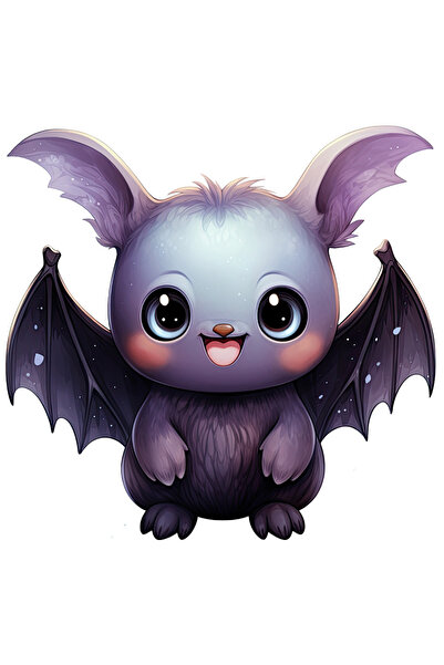 StoryGift Romania Sticker Eticheta 40CM cu un pui de liliac vesel, ilustratie...