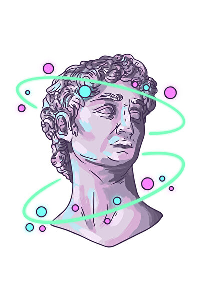 StoryGift Romania Sticker Autocolant 70CM Scultura Arta Greceasca Neon, cu Ma...