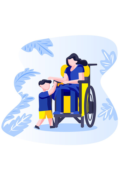 StoryGift Romania Sticker Eticheta 50CM Cu Copil, Familie, Scaun Cu Rotile, Frunze, cu Margini Albe, PVC Vinyl 50 cm