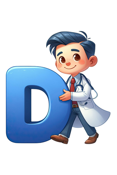 StoryGift Romania Sticker Eticheta 40CM cu un doctor care tine litera "D", il...