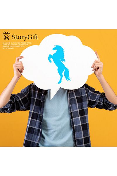 StoryGift Romania Sticker Autocolant 70CM Exterior cu un cal care s-a ridicat pe picioarele din spate , Vinyl Al