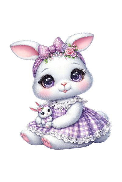 StoryGift Romania Sticker Autocolant 70CM cu o iepuroaica vesela, ilustratie,...