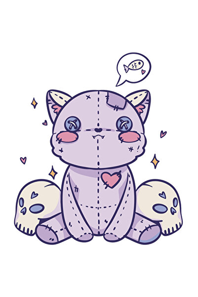 StoryGift Romania Sticker Autocolant 70CM Cu Pisica De Plus, Cranii, Peste, G...