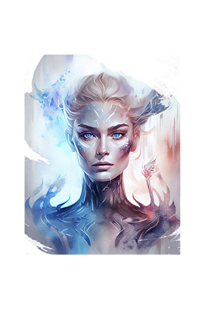 StoryGift Romania Sticker Autocolant 70CM Cu Portret Regina Ghetii, Pictura Curgatoare, Zeita Zapezii, Cadou Pen