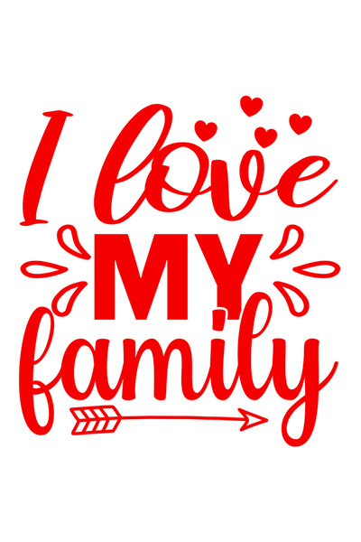 StoryGift Romania Sticker Exterior cu mesaj in limba engleza "I love my famil...