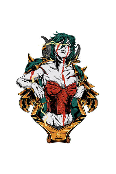 StoryGift Romania Sticker Adeziv 90CM Cu Monstru, Femeie, Coarne, cu Margini Albe, PVC Vinyl 90 cm