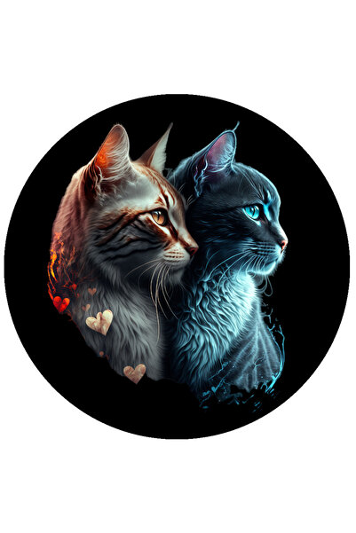 StoryGift Romania Sticker Adeziv 90CM Cu Pisici, Inima, Feline, Blana, cu Mar...