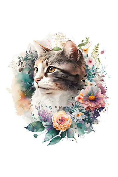 StoryGift Romania Sticker Autocolant 70CM cu o pisica serioasa, ilustratie, p...