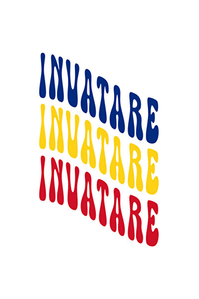 StoryGift Romania Sticker Autocolant 70CM Cuvantul Invatare, in Culorile Stea...