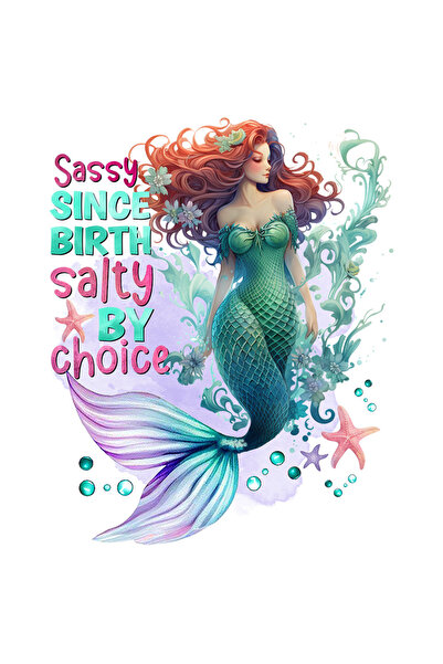 StoryGift Romania Sticker Autocolant 70CM cu sirena cu mesajul "Sassy since b...