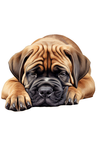 StoryGift Romania Sticker Adeziv 90CM cu un catel maro care aproape ca doarme...