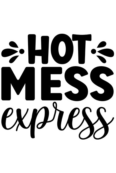StoryGift Romania Sticker Autocolant 70CM Exterior cu textul in limba engleza "Hot mess express" - dezastru fier