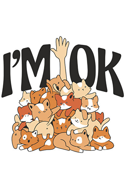 StoryGift Romania Sticker Eticheta 40CM Cu Mesaj In Engleza I'm Ok, Morman De...