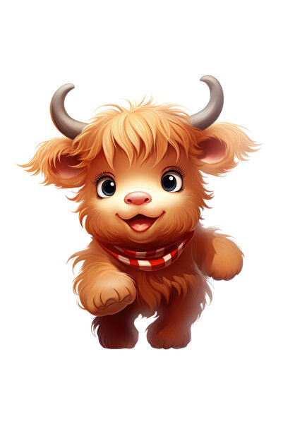 StoryGift Romania Sticker Adeziv 90CM cu un pui de zimbru vesel, ilustratie, ...