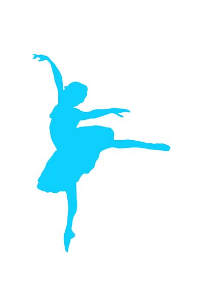 StoryGift Romania Sticker Eticheta 40CM Exterior cu o fetita care danseaza - balerina balet , Vinyl Albastru, 40 cm