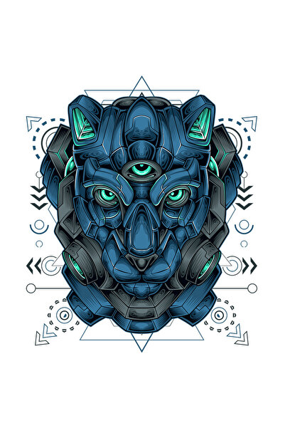 StoryGift Romania Sticker Adeziv 90CM Cu Pantera, Monstru, Mecha, Robot, Cyber, Sci Fi, cu Margini Albe, PVC Vi