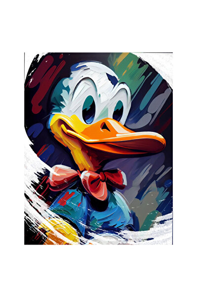 StoryGift Romania Sticker Adeziv 90CM Cu Portret Donald Duck Cu Funda La Gat,...