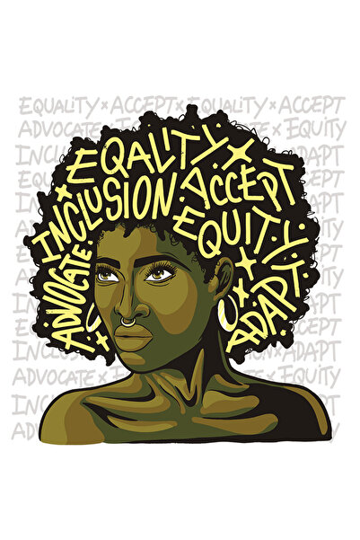 StoryGift Romania Sticker Adeziv 90CM Cu Portret Femeie Afro Par Cret, Pierci...