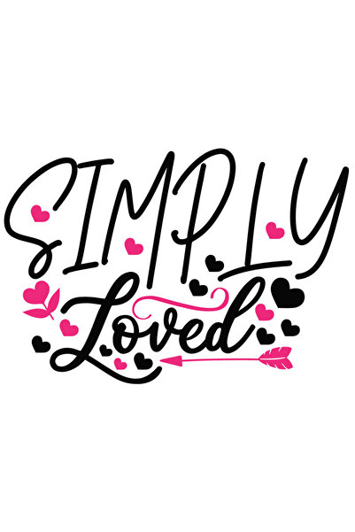 StoryGift Romania Sticker Autocolant 70CM Cu Mesaj Romantic Simply Loved, Simplu Iubit, Dragobete, Partener, Neg