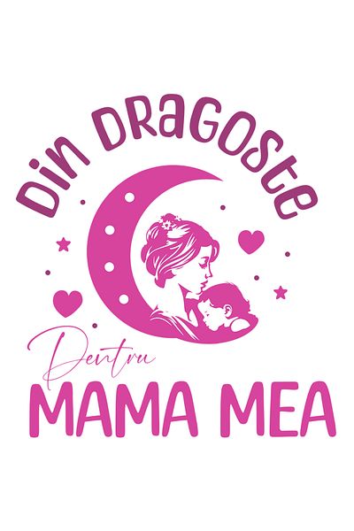 StoryGift Romania Sticker Adeziv 90CM Adeziv din dragoste pentru mama mea iubire cu Margini Albe, PVC Vinyl 90 cm
