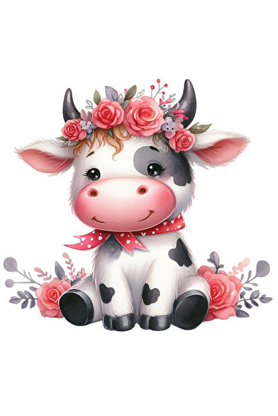 StoryGift Romania Sticker Autocolant 70CM cu o vacuta vesela care are trandaf...