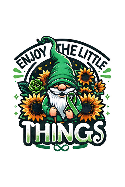 StoryGift Romania Sticker Cu Un Pitic Imbracat In Verde Cu Mesajul "enjoy The Little Things", Stilul Hippie,